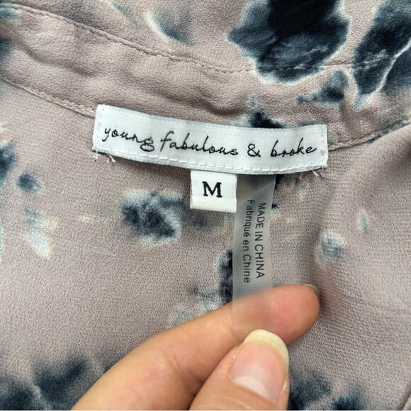 YOUNG FABULOUS & BROKE Tie Dye Top Womens Medium Whimsigoth Fairy Grunge Party - Picture 6 of 8